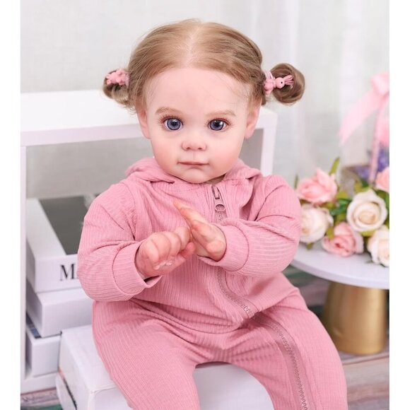 🆕 20 inches Vinyl Body Realistic Reborn Baby Girls Doll - Picture 4 of 8